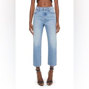 MOTHER The Ditcher Crop Straight Leg Jeans In Leap Of Faith Sz 24